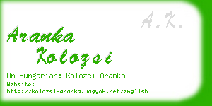 aranka kolozsi business card